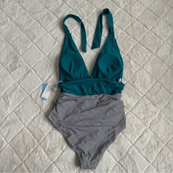 CUPSHE | Keeping You Accompanied Stripe One Piece Swimsuit | Size Large - Picture 4 of 12